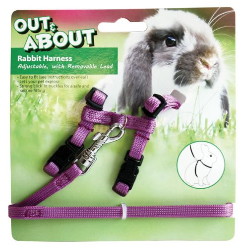 Picture of OUT&ABOUT RABBIT HARNESS&LEAD SET/PURPLE