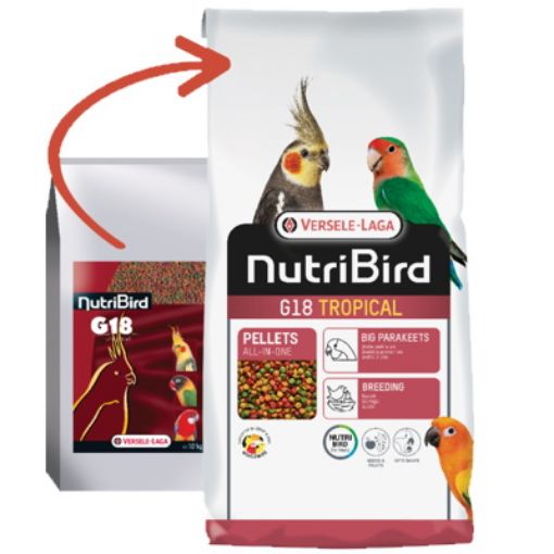 Picture of NUTRIBIRD G18 TROPICAL PELLETS ALL-IN-ONE BREEDING 10KG