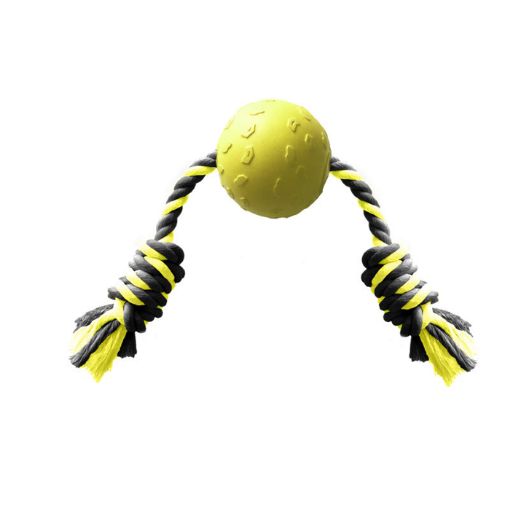 Picture of TOUGH TOYS BALL TUGGER 35X8CM/YELLOW