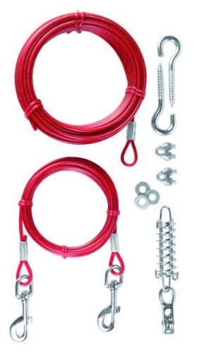 Picture of TIE OUT CABLE WITH PULLEY 15M RED