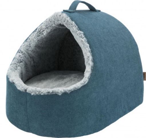 Picture of CUDDLY CAVE TONIO VITAL 35X30X40CM PETROL/WHITE-GREY