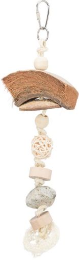 Picture of BIRD NATURAL TOY WITH COCONUT/RATTAN/LAVA ROCK 35CM