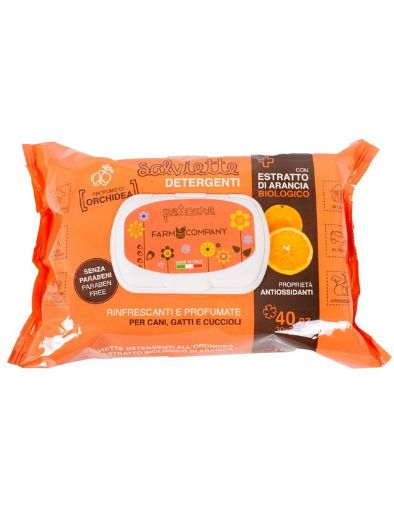 Picture of FC PET CLEANSING WIPES ORANGE ORGANIC EXTRACT&ORCHID 30X20CM/40PCS