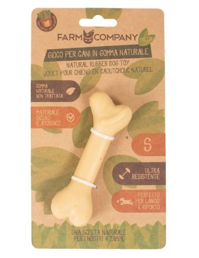 Picture of FC GREEN NATURAL RUBBER DOG TOY BONE S 12CM