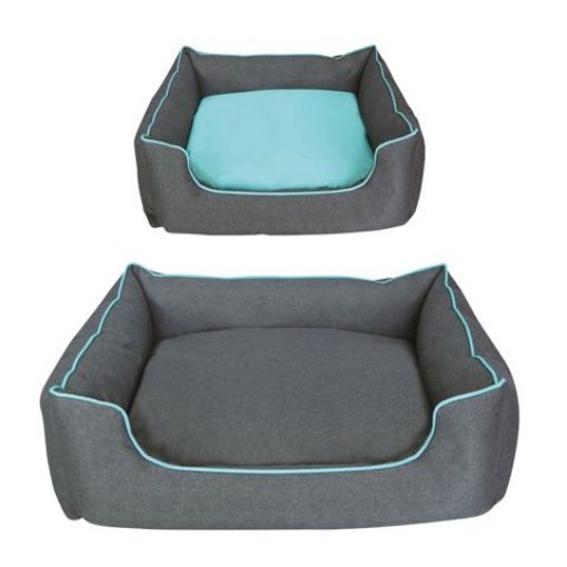 Picture of GLORIA DOG BED 50X43CM GREY/BLUE