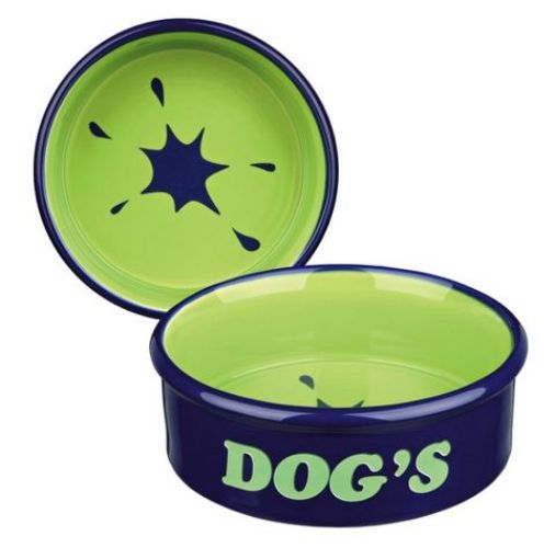 Picture of CERAMIC BOWL DOGS 0.3L/12CM BLUE