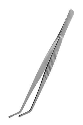 Picture of KOM STAINLESS STEEL FEEDING TONGS ANGLED 25CM