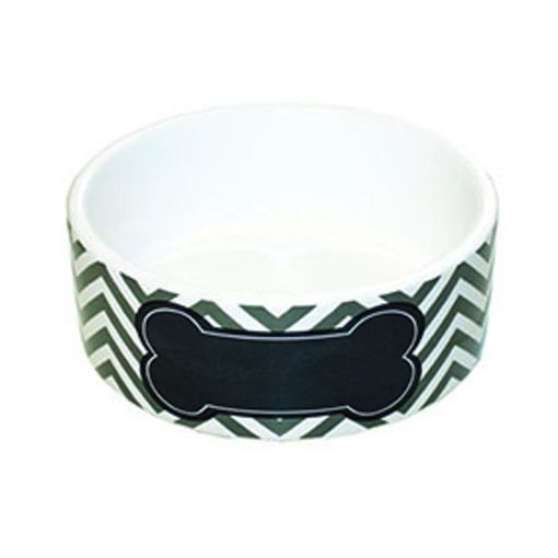 Picture of PET PLATTER CHEVRON PET BOWL SM 13CM/400ML/GREY