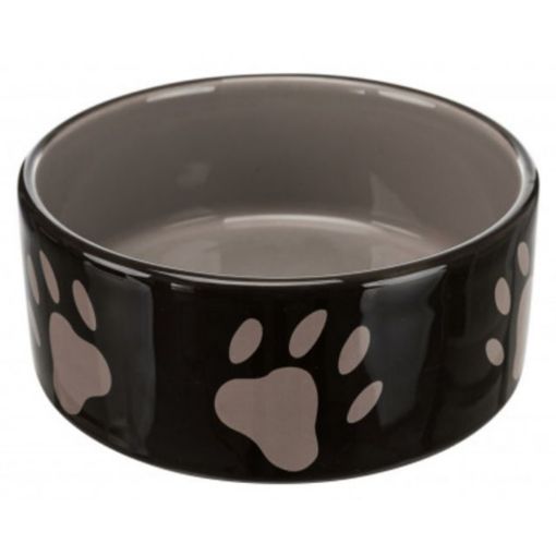 Picture of CERAMIC BOWL WITH PAW PRINTS 0.3L/12CM BROWN/CREAM