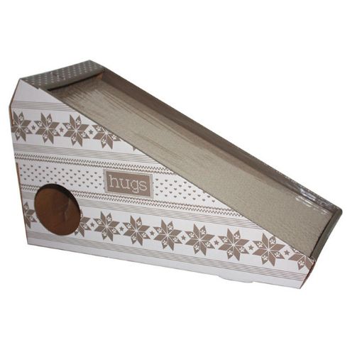 Picture of HUGS CARDBOARD CAT SCRATCH RAMP WITH CATNIP 51CM