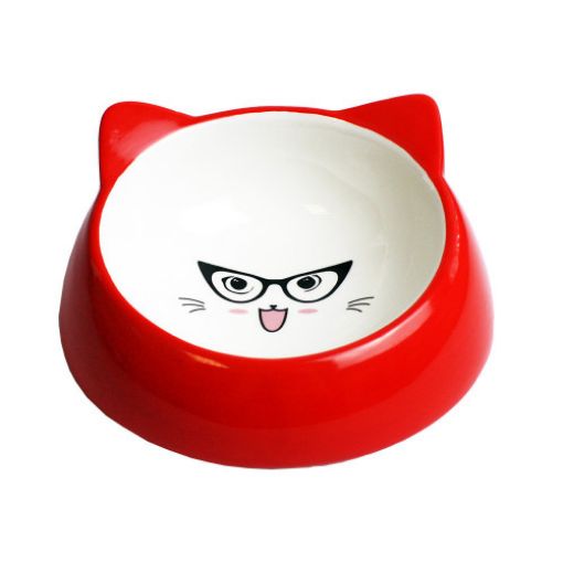 Picture of PET PLATTER SPECS CAT BOWL/RED