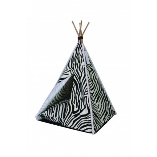 Picture of BUSTER&BEAU CAT CAVE TEEPEE ZEBRA 47X47X75CM