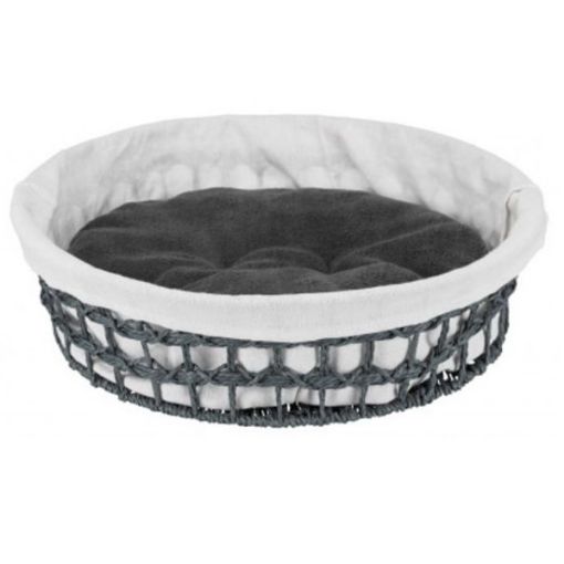 Basket Feira 45cm/paper Yarn Dark Grey/Natural Dog Bed