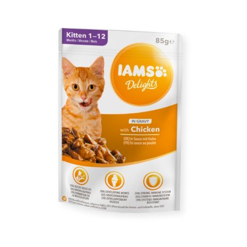 Picture of IAMS KITTEN WITH CHICKEN IN GRAVY 85G