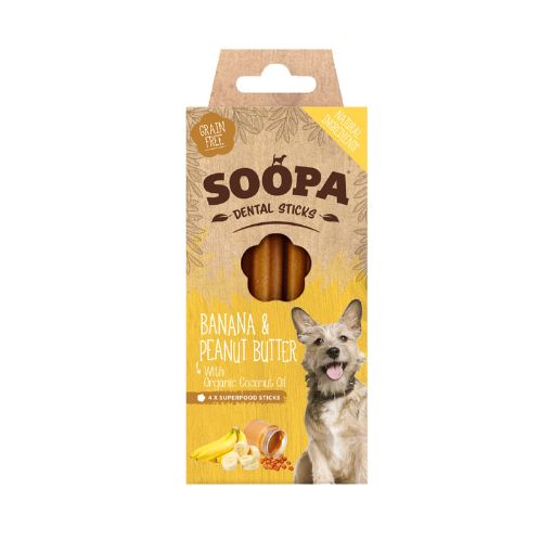 Picture of SOOPA DENTAL STICKS GF BANANA&PEANUT BUTTER 100G/4PCS