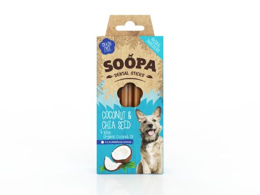 Picture of SOOPA DENTAL STICKS GF COCONUT&CHIA SEED 100G/4PCS