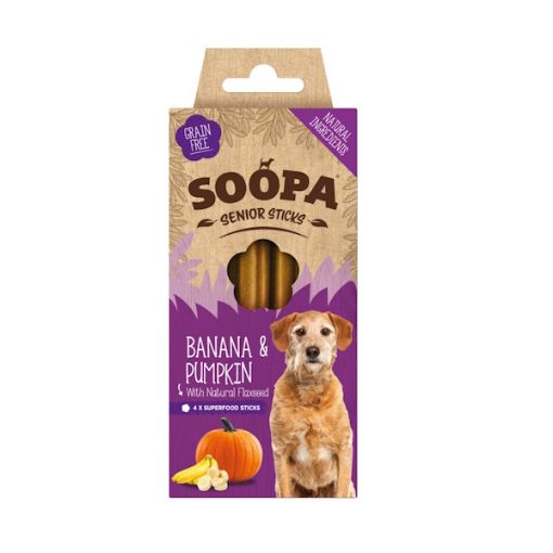 Picture of SOOPA SENIOR STICKS GF BANANA&PUMPKIN 100G/4PCS