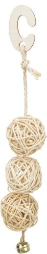 Picture of BIRD TOY 3 RATTAN BALLS WITH BELL 24CM