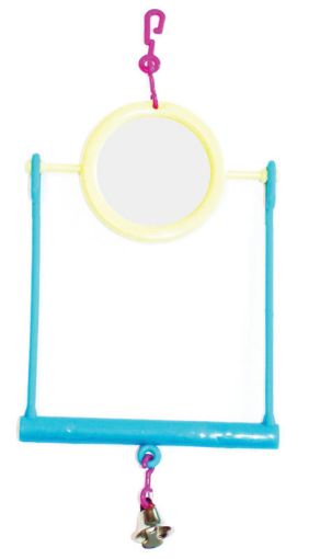 Picture of THE BIRD HOUSE MIRROR SWING BIRD TOY 19.5CM