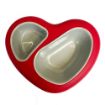 Picture of PET BOWL HEART DOUBLE 32X25.5X7CM/750ML,400ML/RED-WHITE