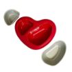 Picture of PET BOWL HEART DOUBLE 32X25.5X7CM/750ML,400ML/RED-WHITE
