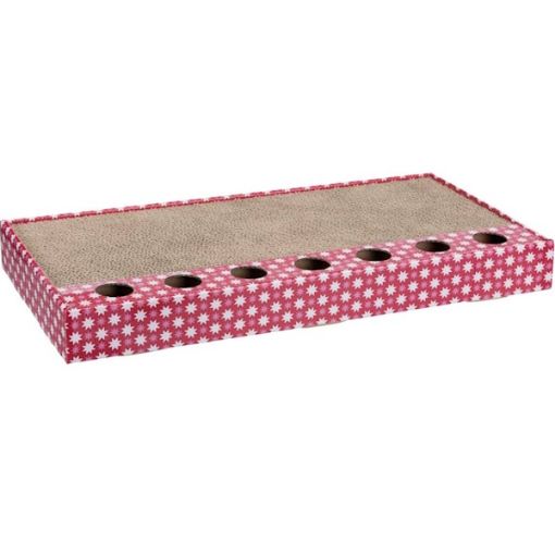 Picture of CAT SCRATCHING CARDBOARD WITH TOYS 48X25CM/PINK