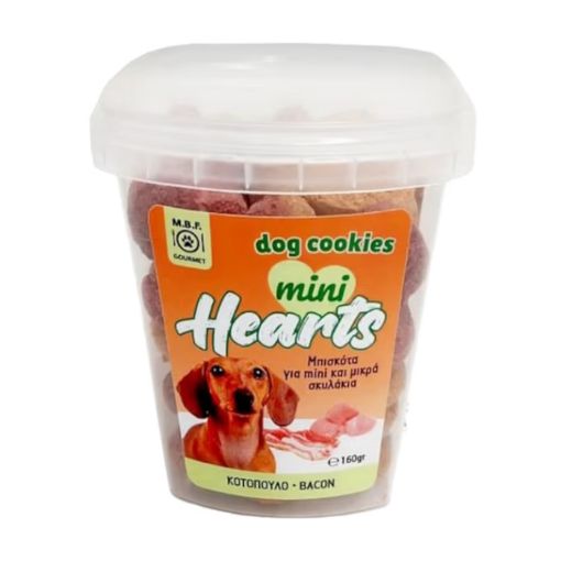 Picture of DOG COOKIES miniHEARTS BISCUITS CHICKEN/BACON 160G