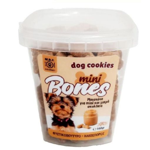 Picture of DOG COOKIES miniBONES BISCUITS PEANUT BUTTER/SUNSEED 160G