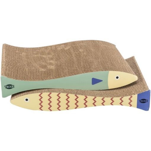 Picture of CAT SCRATCHING CARDBOARD FISH WITH CATNIP 40X30X11CM/MINT-CREAM/2PCS